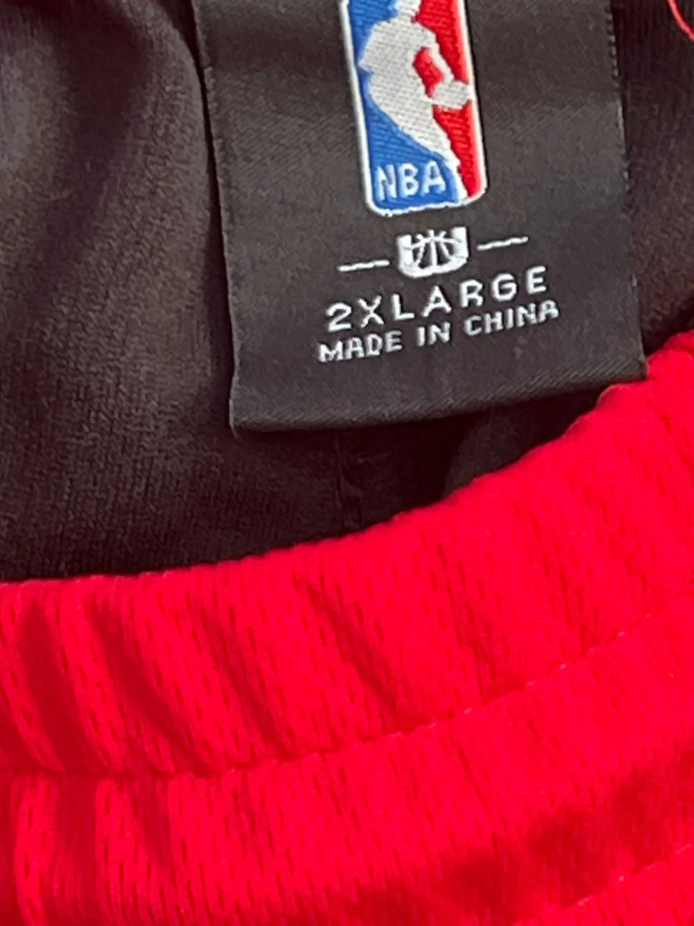 NBA Chicago bulls Black Athletic Shorts with Red and White Trim. K33